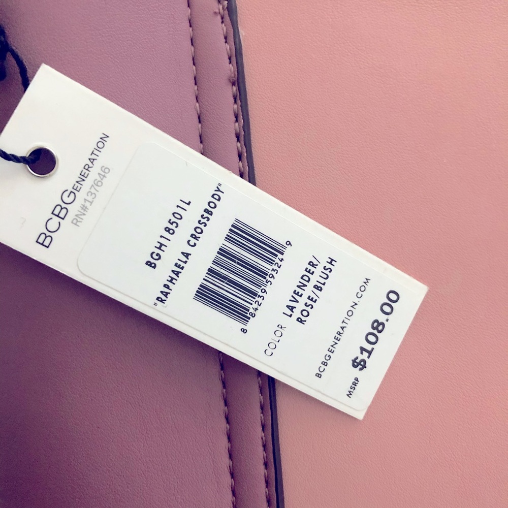BCBG RAPHAELA CROSSBODY BAG, LAVENDER ROSE BLUSH - Picture 9 of 10